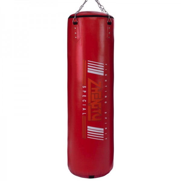 Мешок боксерский Цилиндр с кольцом и цепью PVC h-120см ZHEGTU BO-2336-120, красный