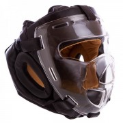 Шлем для единоборств с прозрачной маской FLEX MA-0719 р-р L Черный