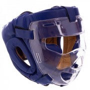 Шлем для единоборств с прозрачной маской FLEX MA-0719 р-р L Синий