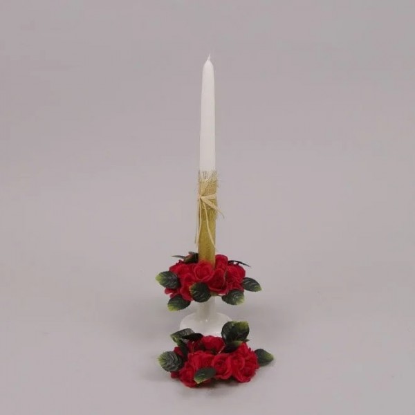 Декор для свічника Flora Ретро червоний 70225