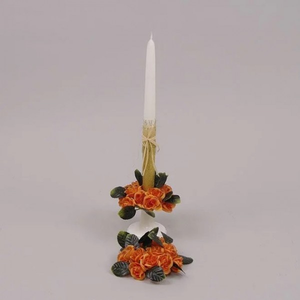 Декор для свічника Flora Ретро помаранчевий 70223