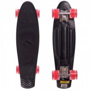 Скейтборд пластиковый Penny LED WHEELS 22in со светящимися колесами SK-5672-5,черный-красный
