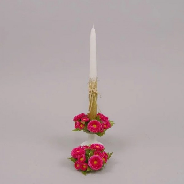 Декор для свічника Flora Маргаритки темно-рожевий 70228