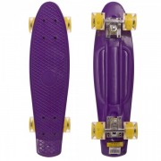 Скейтборд пластиковый Penny LED WHEELS 22in со светящимися колесами SK-5672-3,фиолетовый-желтый