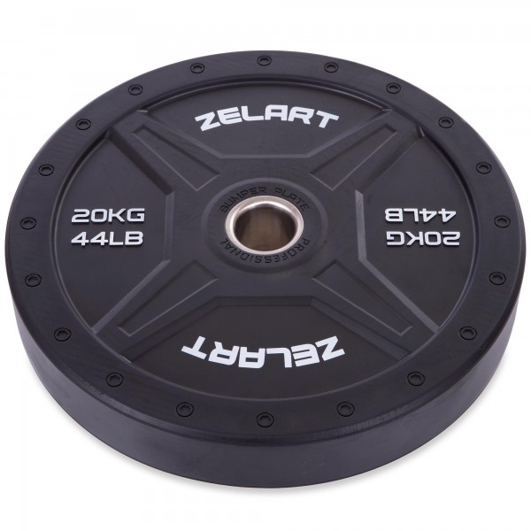 Бамперні диски для кросфіту Zelart TA-2258-20 Bumper Plates 20кг