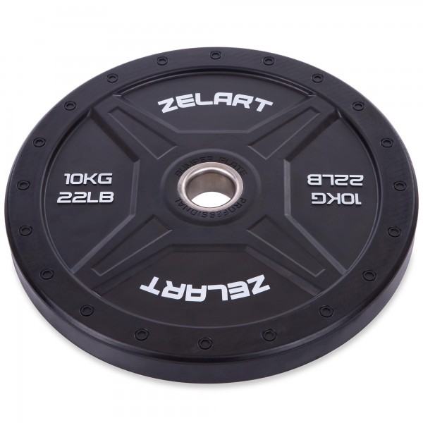 Бамперні диски для кросфіту Zelart TA-2258-10 Bumper Plates 10кг