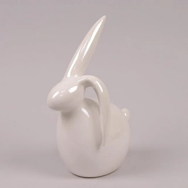 Фігурка керамічна Зайчик Flora 26625 біла
