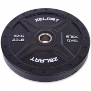 Бамперные диски для кроссфита Zelart TA-2258-15 Bumper Plates 15кг