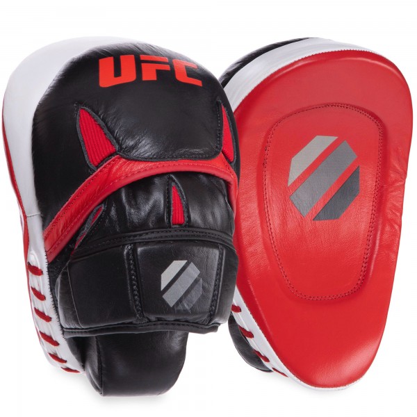 Лапа Изогнутая кожаная (2шт) UFC PRO Strike UCP-75345 Черный-красный