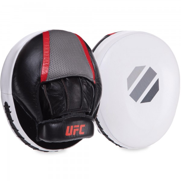 Лапа Изогнутая кожаная (2шт) UFC PRO Air UCP-75343 Черный-белый