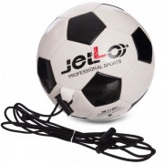 Мяч футбольный тренировочный футбольный тренажер №4 JELLO FB-6420, черный-белый
