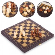 Шахи, шашки, нарди 3 в 1 шкірозамінник Zelart L3008