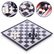 Шахи, шашки, нарди 3 в 1 дорожні пластикові магнітні Zelart 9718