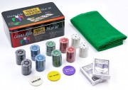 Покерный набор в металлической коробке Zelart IG-1104215 200 фишек