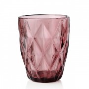 Комплект розовых стеклянных стаканов 