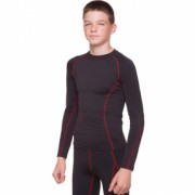 Компрессионная подростковая футболка с длинным рукавом Zelart LD-1001T р-р 28 Черный-красный