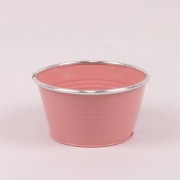 Кашпо металлическое розовое D-15 см. Flora 37925
