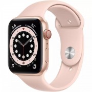 APPLE WATCH SERIES 6 (GPS+4G) 44mm GOLD ALUMINUM CASE WITH PINK SAND SPORT BAND (M07G3, MG2D3)