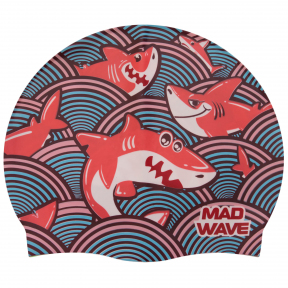 Шапочка для плавания детская MadWave Junior SHARKY M057911 Бирюзовый