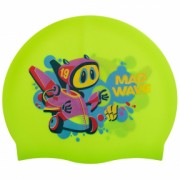 Шапочка для плавания детская MadWave Junior MAD BOT M057915 Зелёный