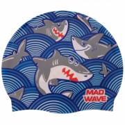 Шапочка для плавания детская MadWave Junior SHARKY M057911 Голубой