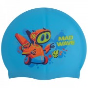 Шапочка для плавания детская MadWave Junior MAD BOT M057915 Голубой