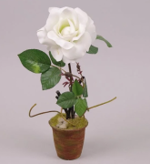 Декорация Flora роза белая 40 см 7461