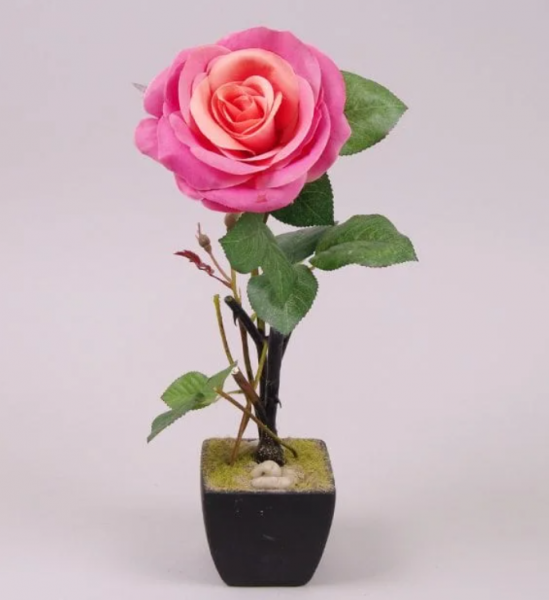 Декорація троянда рожева Flora 40 см 7457