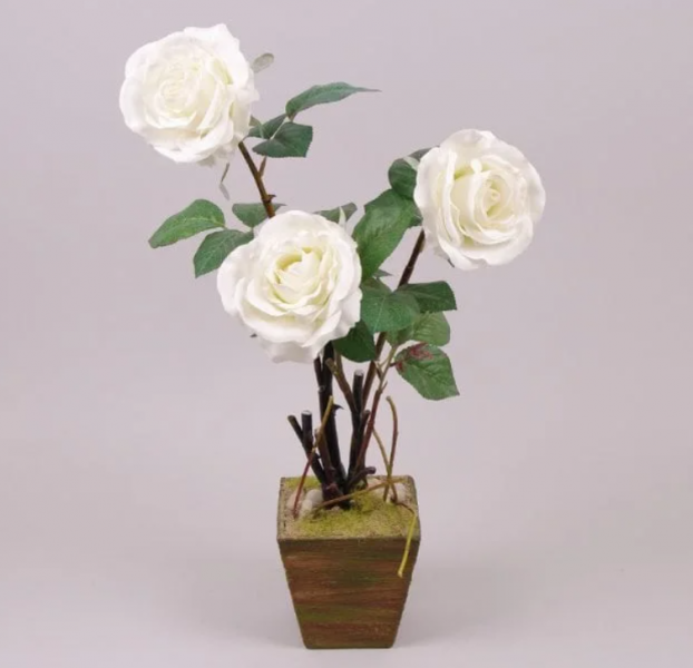 Декорація троянда біла Flora 55 см 7459