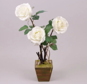 Декорация роза белая Flora 55 см 7459