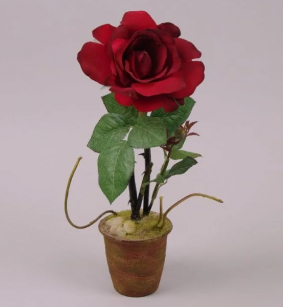 Декорація троянда бордова Flora 40 см 7458