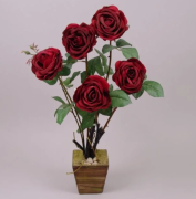 Декорация роза бордовая Flora 65 см 7460