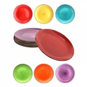 Набор тарелок керамических Flora Rainbow микс 27 см. 6 шт 45048