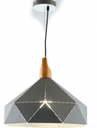 Люстра подвес серая с полигональным дизайном (ZD038B/D400 (grey))