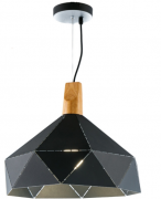 Люстра підвіска чорна з полігональним дизайном (ZD038B/D400 (black))