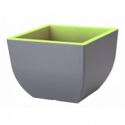 Горшок пластмассовый квадратный Flora Muna бетон+зеленый 39.5х39.5 см 84298