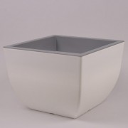 Горшок пластмассовый квадратный Flora Muna белый+бетон 39.5х39.5 см 84299