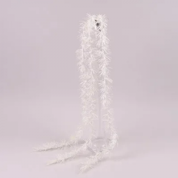 Гілка новорічна звисаюча біла 85 см. Flora 75701