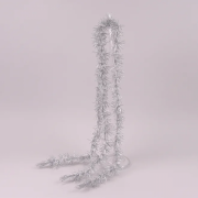 Ветка новогодняя свисающая серебряная 85 см. Flora 75702