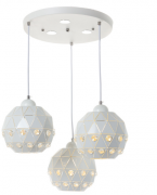 Люстра-подвес на 3 лампы-сферы с треугольным дизайном (FE005/3)