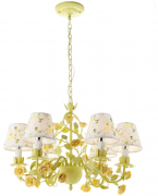 Люстра зелена на 6 ламп з квітковим декором (SA021/6)