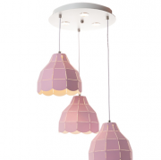 Люстра-подвес розовая тюльпан на 3 лампы (FE016/3)