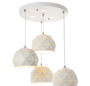 Люстра-подвес на 4 лампы-полусферы с треугольным дизайном (FE007/4)