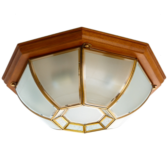 Світильник стельовий з дерев'яною основою у формі купола (FN018/5)