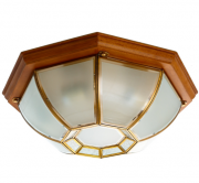Світильник стельовий з дерев'яною основою у формі купола (FN018/5)