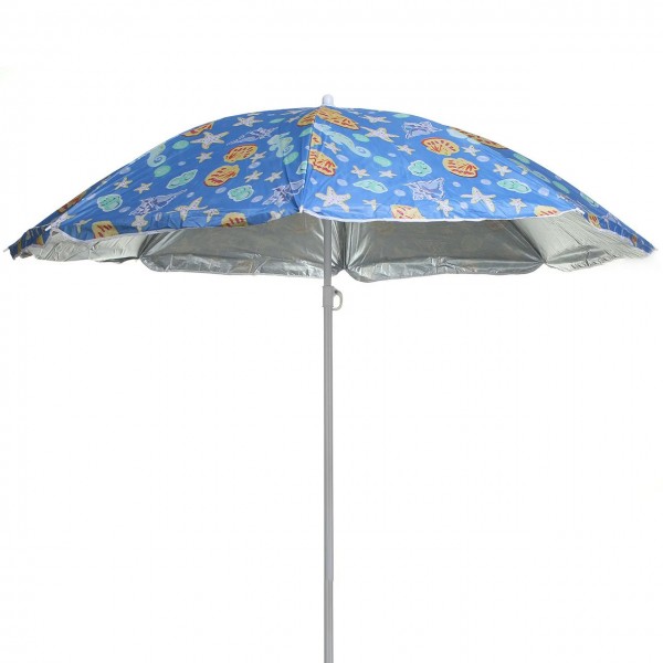 Зонт пляжный Stenson 2.4м с серебряным напылением голубой MMS-MH-0041