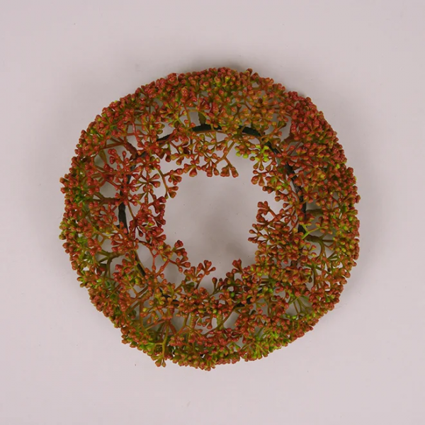 Венок декоративный красно-зеленый D-18 см. Flora 71762