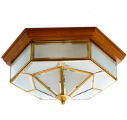Світильник стельовий із дерев'яною основою шестикутної форми (FN019/3)