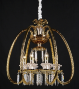 Люстра класична золота зі скляним декором (6 ламп) (OU112/6)