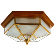 Світильник стельовий з дерев'яною основою шестикутної форми (FN020/5)